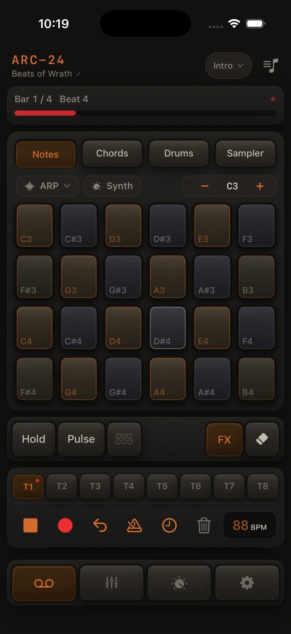 ARC-24 Notes view on iPhone