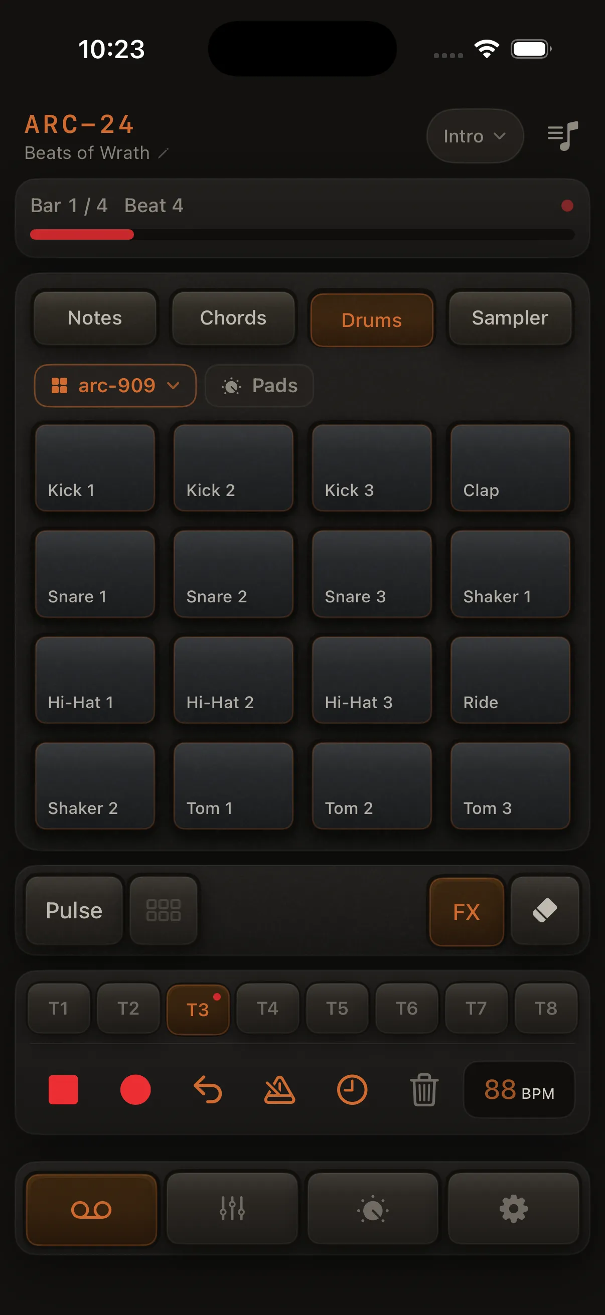 ARC-24 Drum Kit view on iPhone